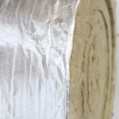 Faced Rock Wool Blanket - Aluminum Foil and Mesh Reinforced Insulation for HVAC and Duct Systems