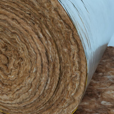 Brown Glass Wool Blanket Insulation with FSK Facing for Commercial HVAC Energy Savings & Condensation Control